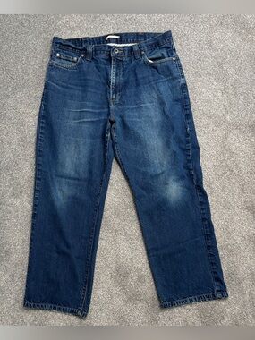 L.L. Bean Relaxed Straight Jeans - Dark Blue Denim